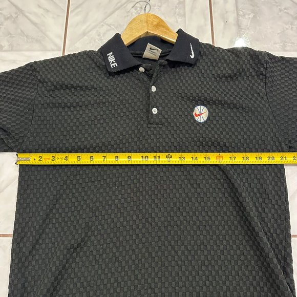 Vintage 90's Nike Black Polo Basketball Checkered Shirt Mens Size Large - Picture 5 of 9